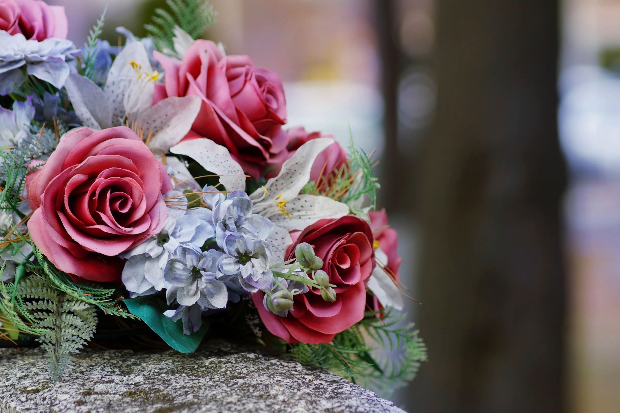 Pink floral memorial bouquet