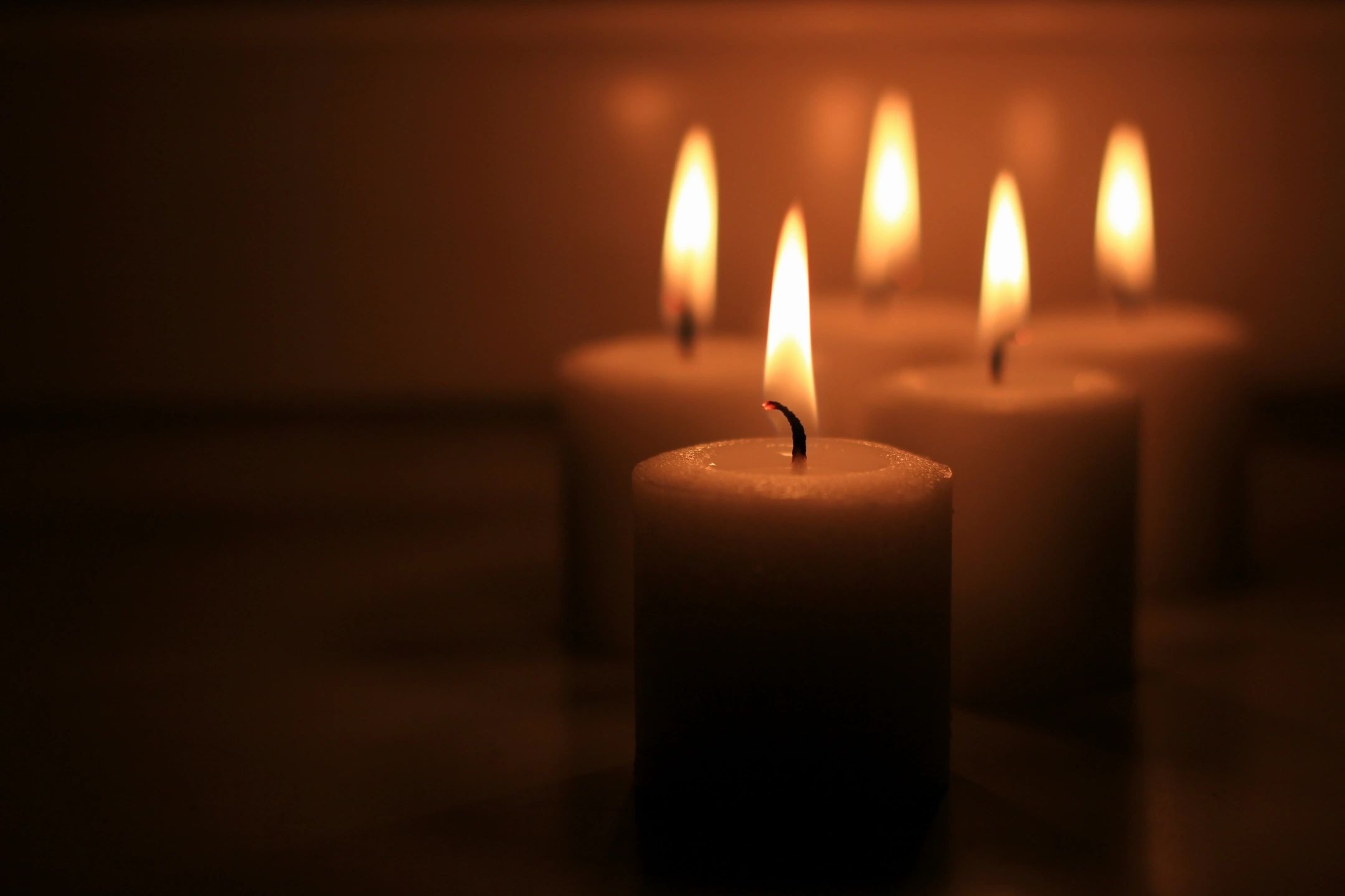 Warm memorial candles